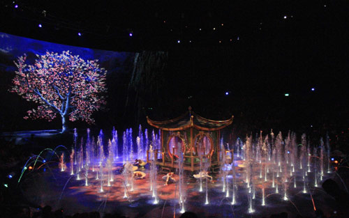 The House of Dancing Water is a water-based stage production written and directed by Franco Dragone. The show, which was the second water show by Franco Dragone company, premiered in September 2010.